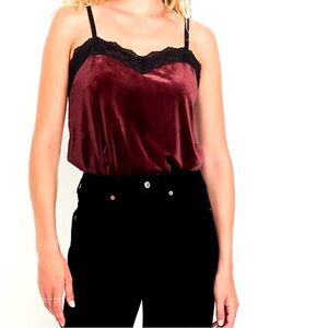 🌟HP🌟Lace-Trim Velvet Top
